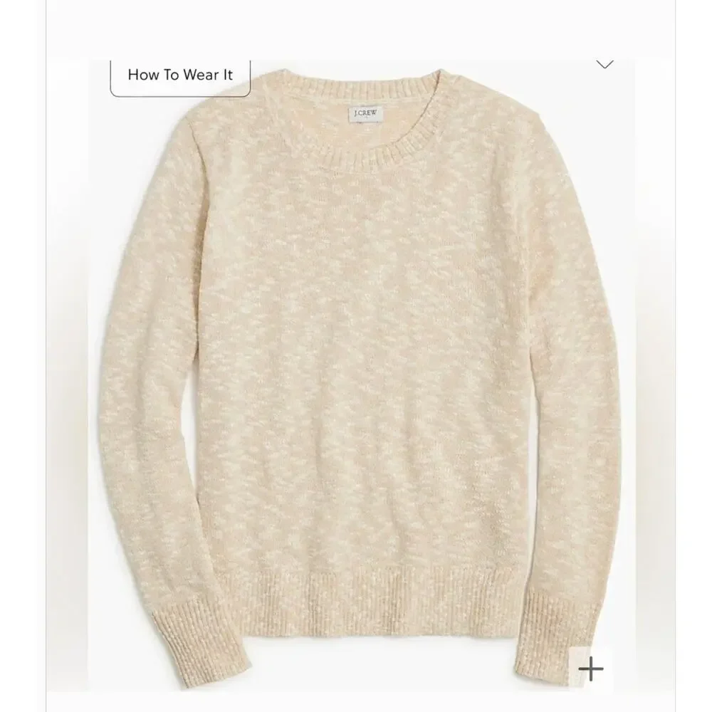J Crew Crewneck Beach Sweater XXS 2XS White Cream  NWT BQ689 J.Crew Travel